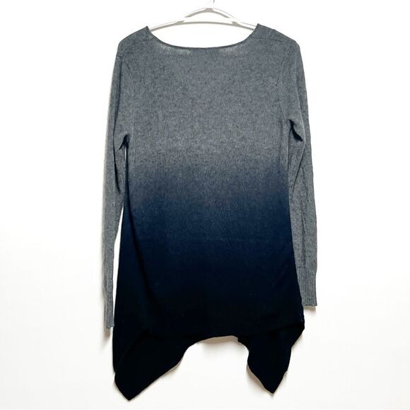 Sak’s  Fifth Avenue 200% Cashmere Assymetrical V neck color block sweater Sz S - Picture 2 of 4